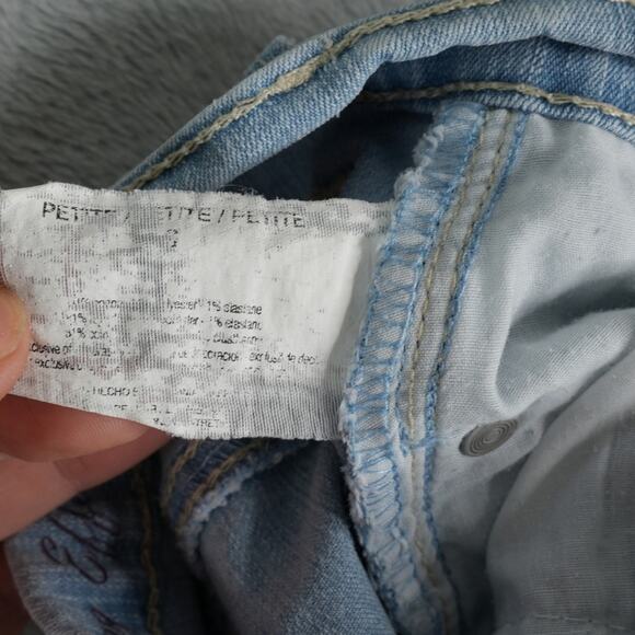 Gloria Vanderbilt Capri Jeans Womens 6P Blue Demin Amanda Light Wash Rhinestones - Picture 7 of 11